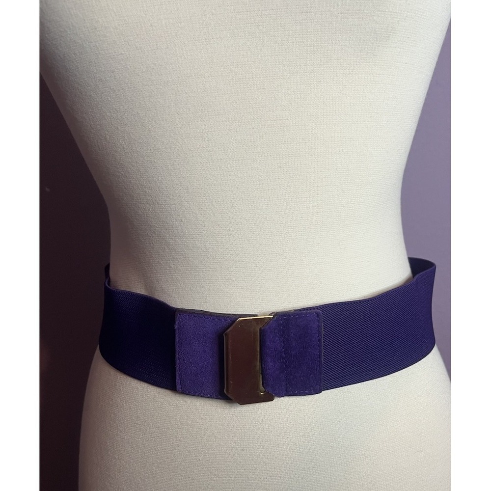 Milor Purple‎ Gold Hook Stretchy Belt for Women Size Small